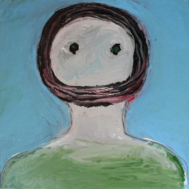 Kopf vor Blau, Acryl auf Leinwand, 50x50cm